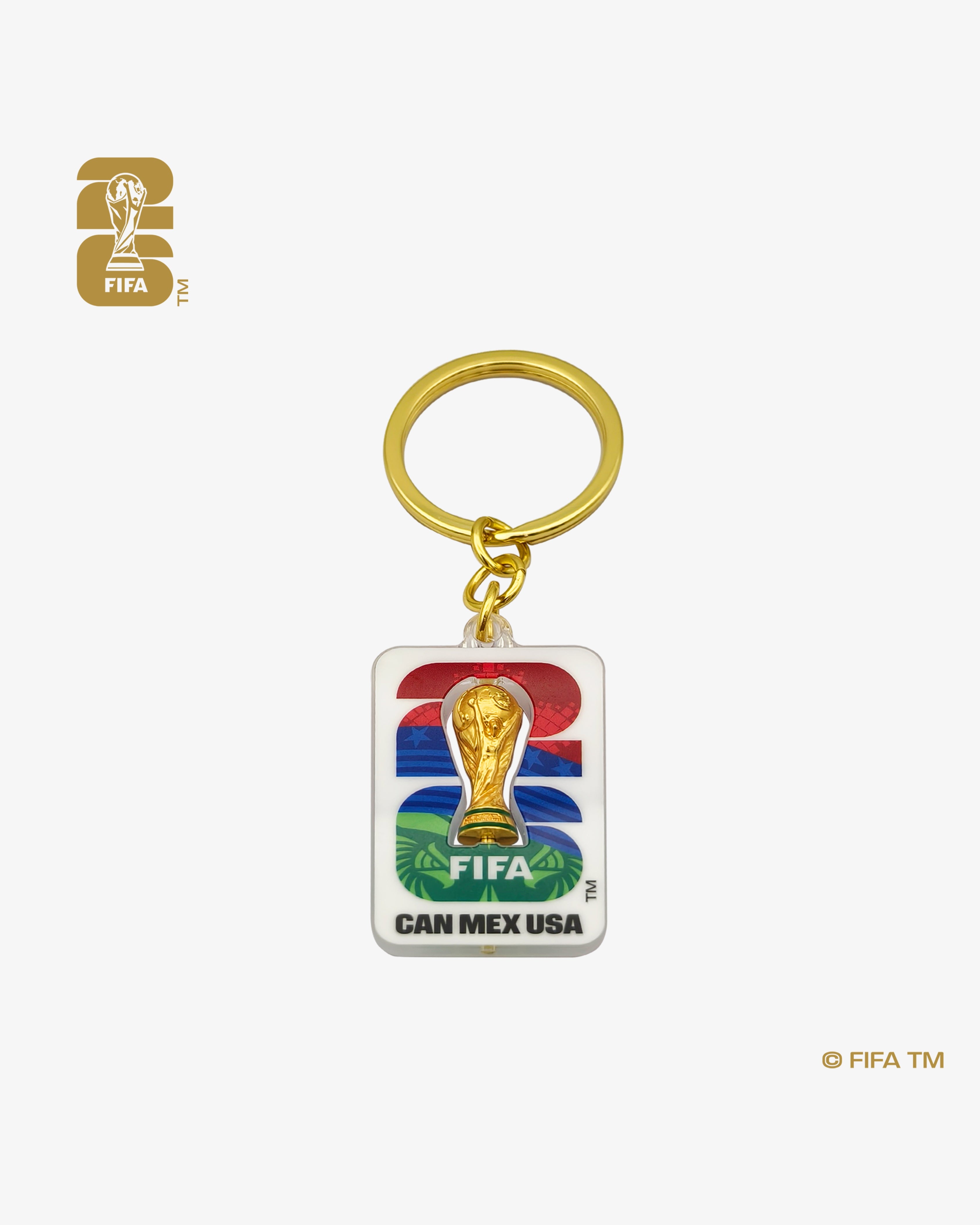 World Cup 26™ 3D Rotating Trophy & Host Countries Keychain – N10