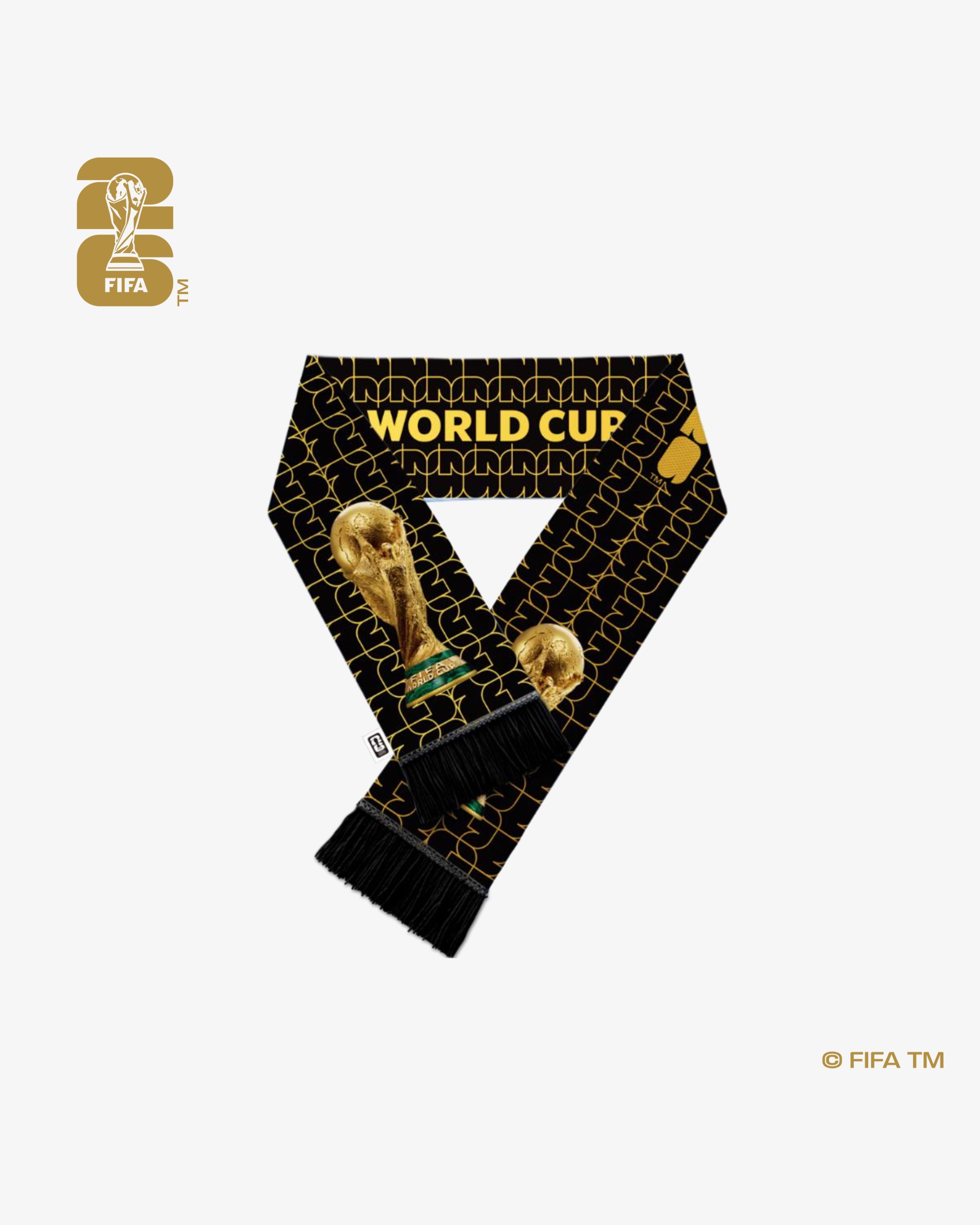 Emblem World Cup 26™ Fan Scarf -  Black & Gold