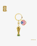 3D World Cup 26™ Trophy Keychain with Country Flag -  USA