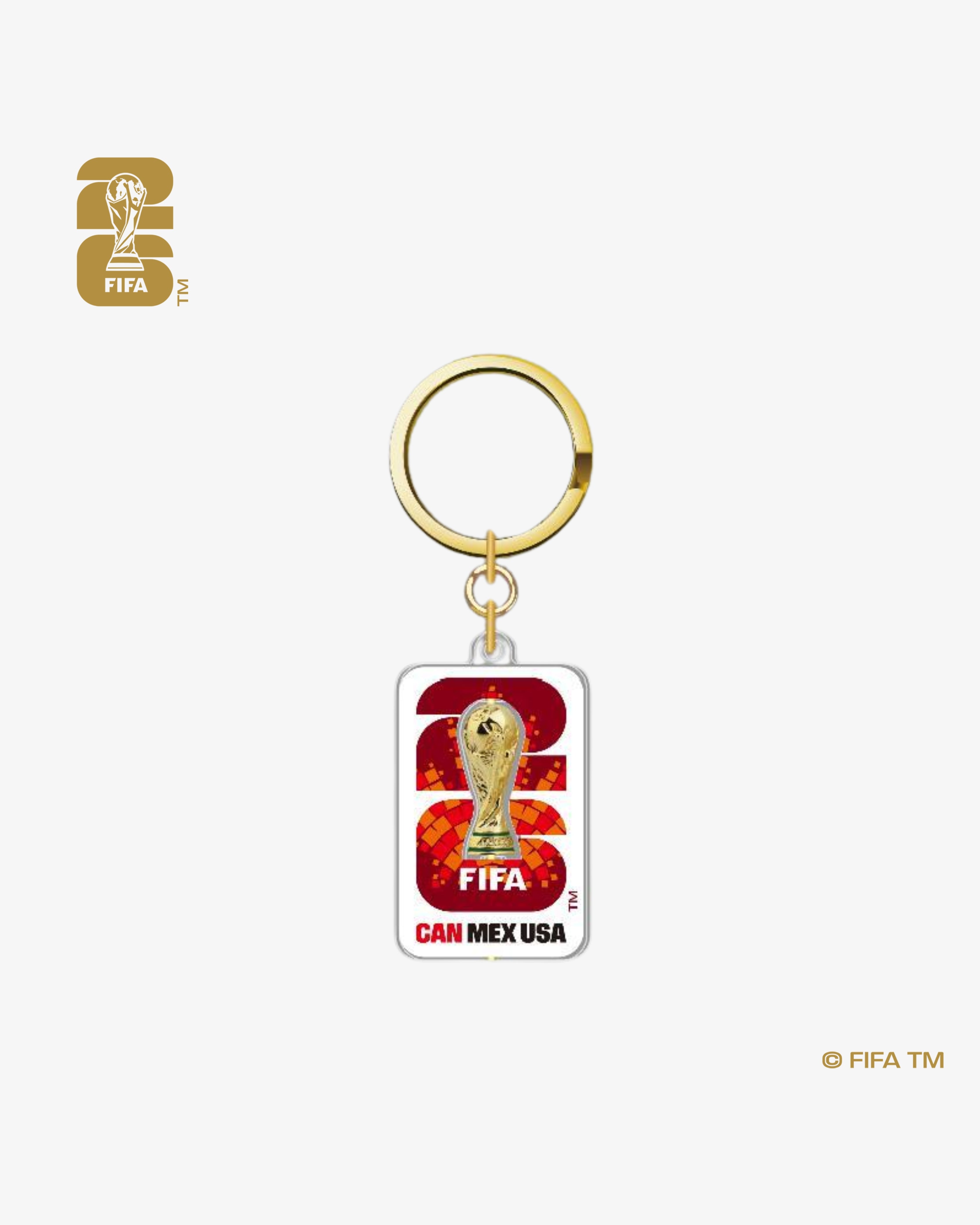 3D Rotating World Cup 26™ Trophy Host Countries Keychain - Canada