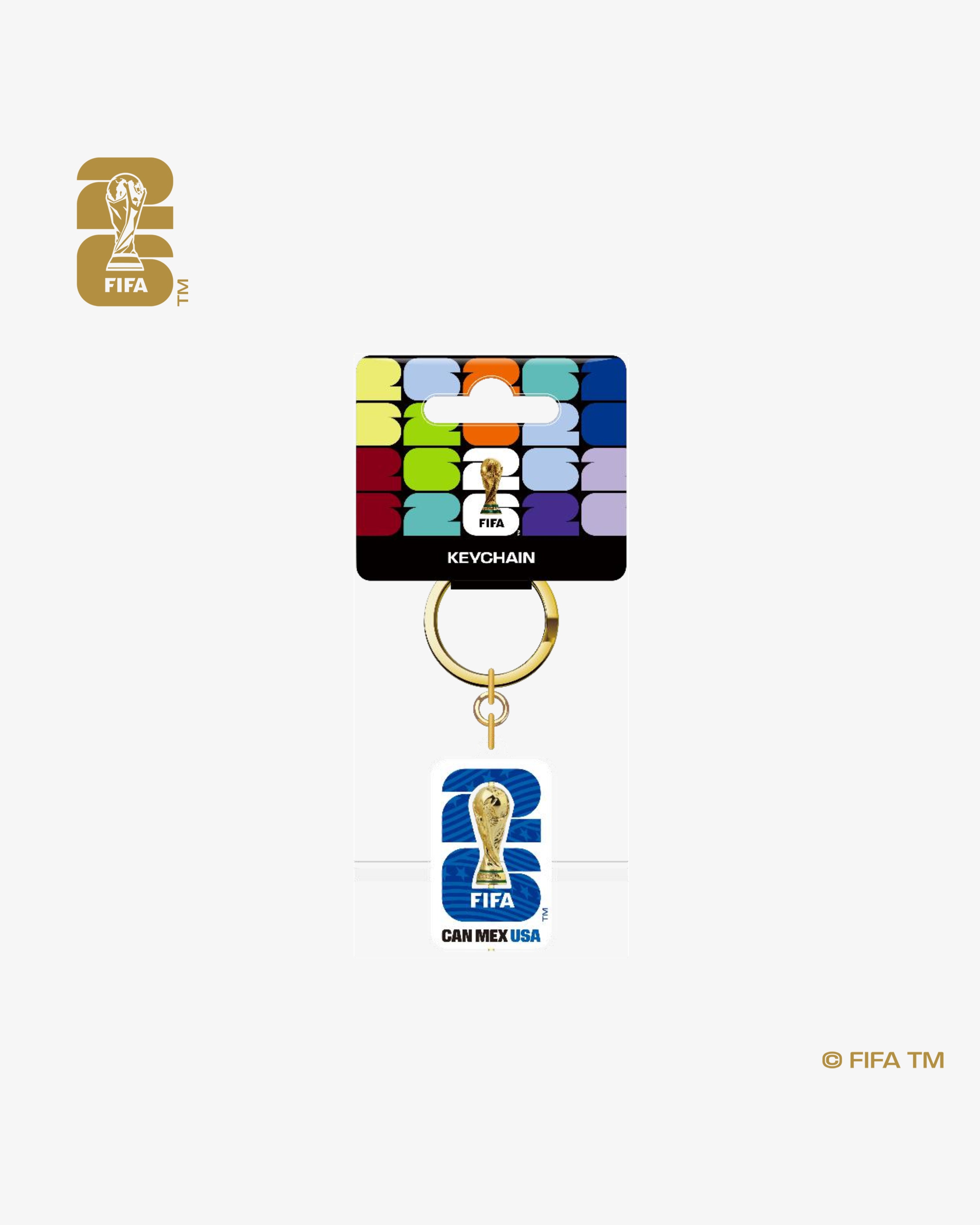 3D Rotating World Cup 26™ Trophy Host Countries Keychain - USA