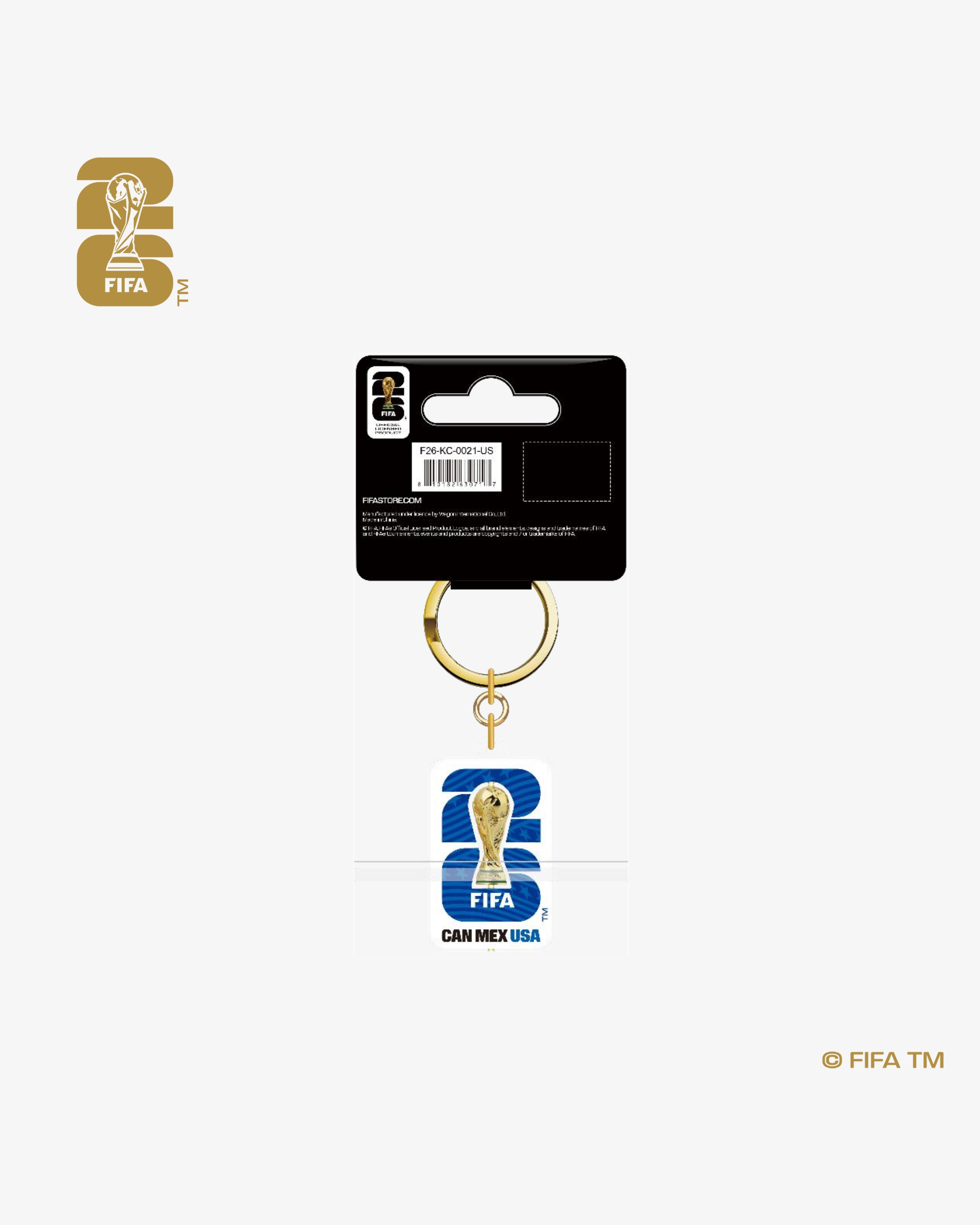 3D Rotating World Cup 26™ Trophy Host Countries Keychain - USA