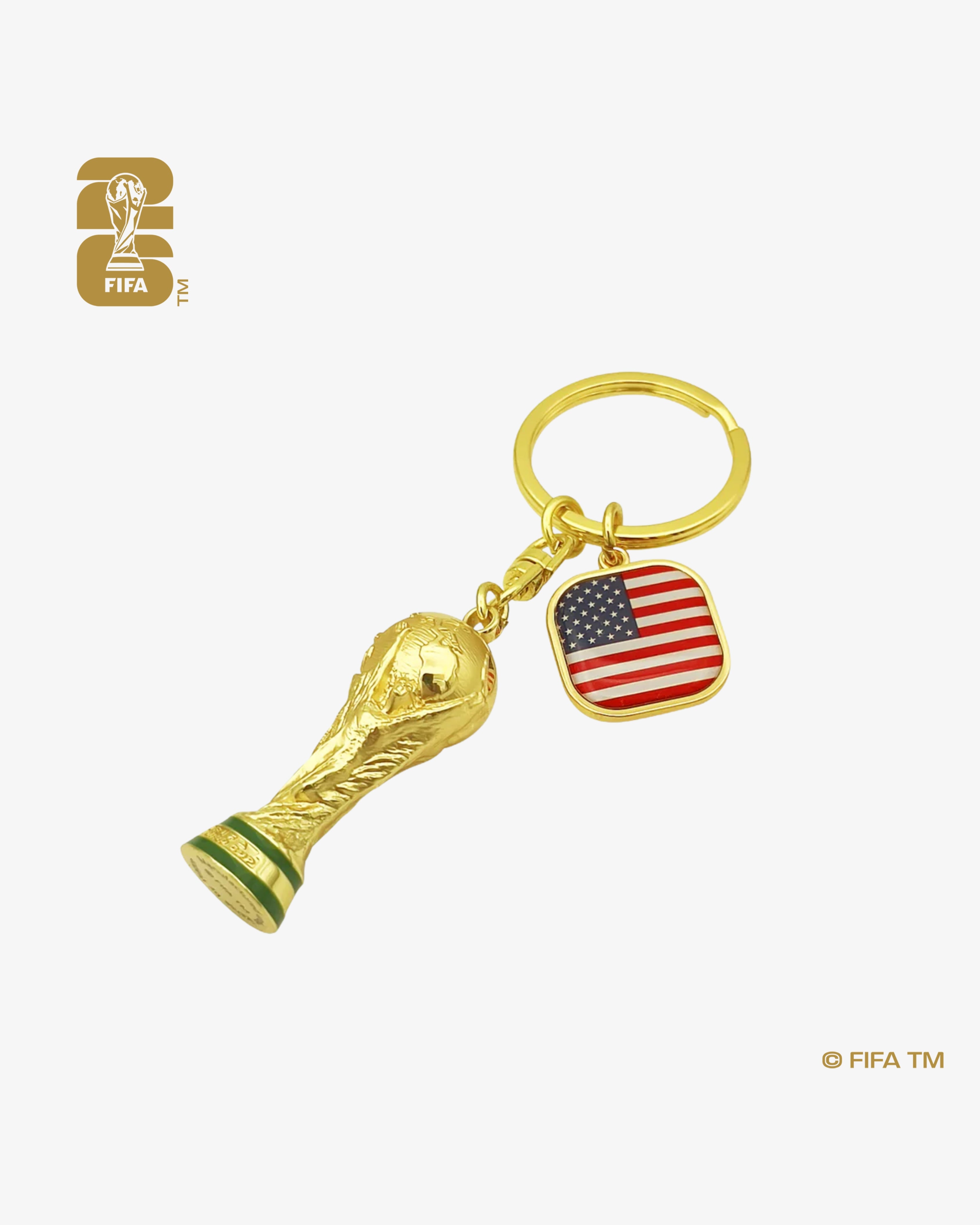 3D World Cup 26™ Trophy Keychain with Country Flag -  USA