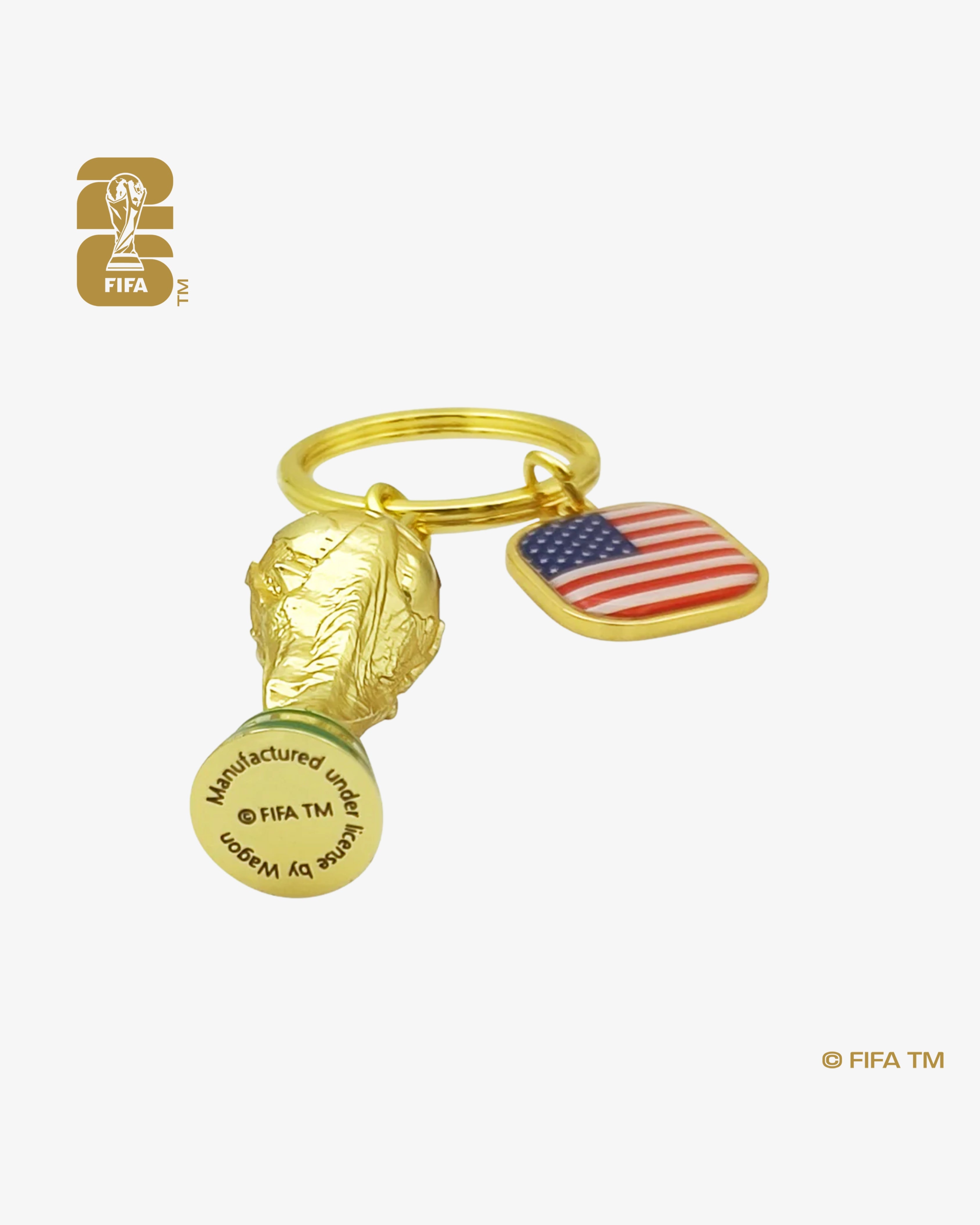 3D World Cup 26™ Trophy Keychain with Country Flag -  USA