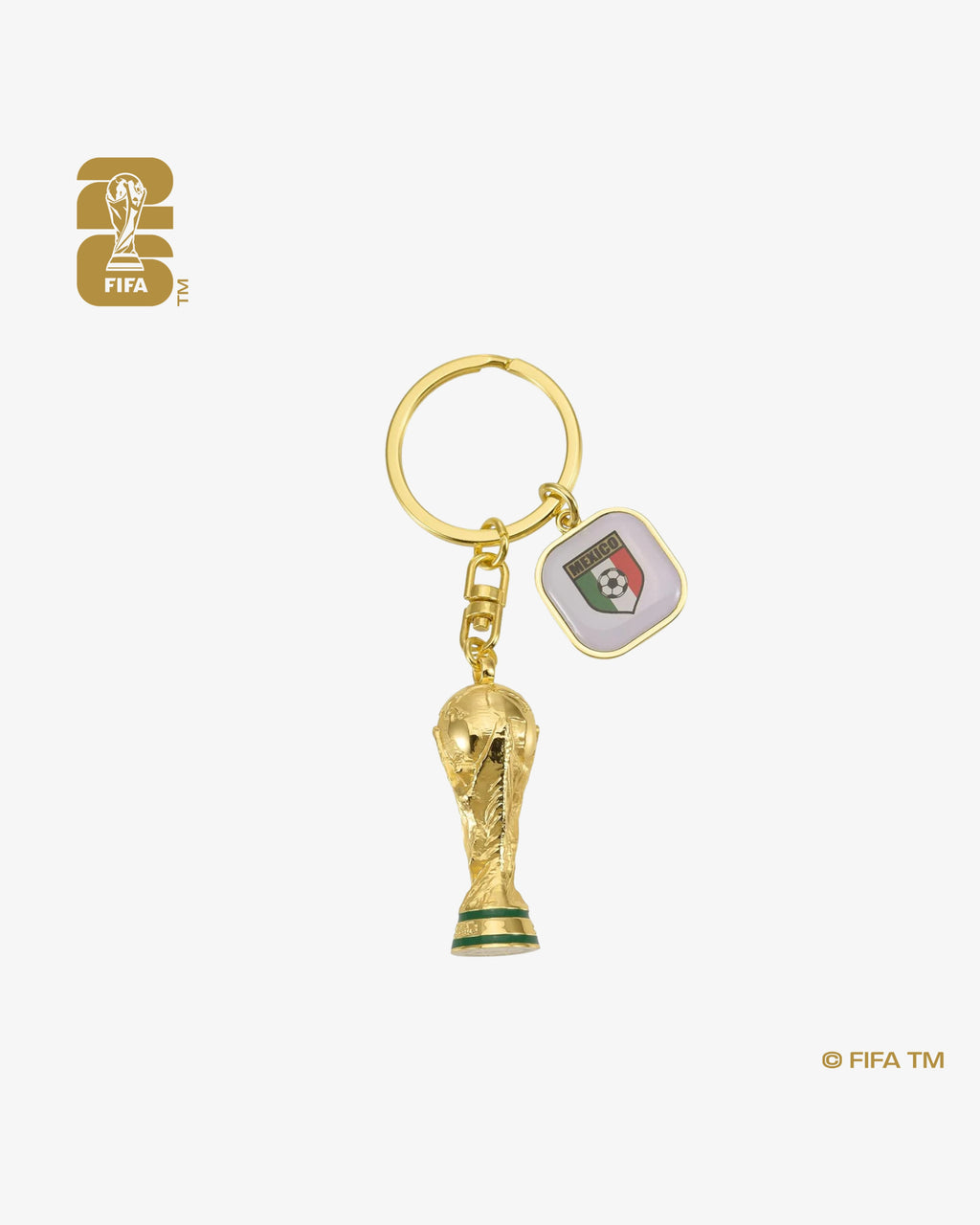 3D World Cup 26™ Trophy Keychain with Country Flag - Mexico